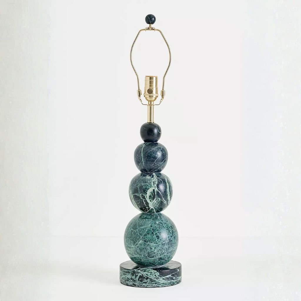 MARBLE BOBBIN TABLE LAMP BASE MARBLE BOBBIN TABLE LAMP BASE