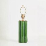 SCALLOPED GLASS LAMP BASE GREEN