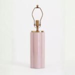 SCALLOPED GLASS LAMP BASE MAUVE