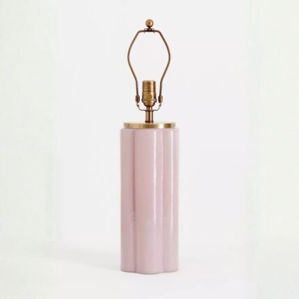 SCALLOPED GLASS LAMP BASE MAUVE