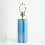 SCALLOPED GLASS LAMP BASE BLUE
