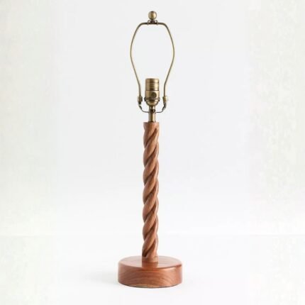 TWISTED WOOD TABLE LAMP BASE