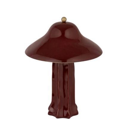BURGUNDY BELL STONEWARE TABLE LAMP