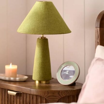 LULU LINEN TABLE LAMP GREEN