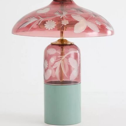 CYNDI ETCHED FLOWER GLASS TABLE LAMP
