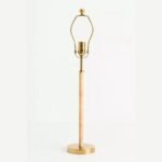 WRAPPED RATTAN BRASS BUFFET TABLE LAMP BASE