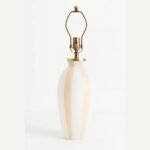 STRIPE PEACH GLASS TABLE LAMP BASE