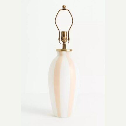 STRIPE PEACH GLASS TABLE LAMP BASE