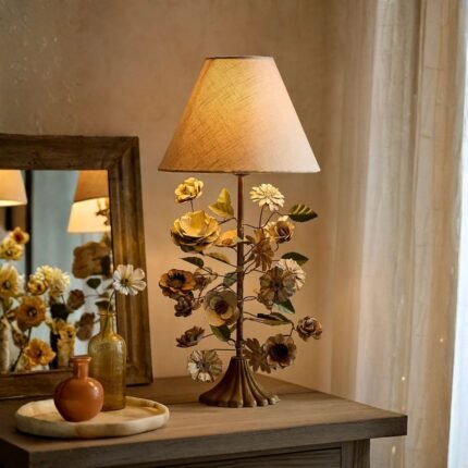 FLORAL IRON TABLE LAMP