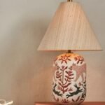 KAIA WAX RESIST CERAMIC TABLE LAMP PINK