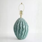 GREEN TWISTED CERAMIC LAMP BASE