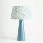 AVALINA ENAMELED METAL PRINTED PLEATED SHADE TABLE LAMP