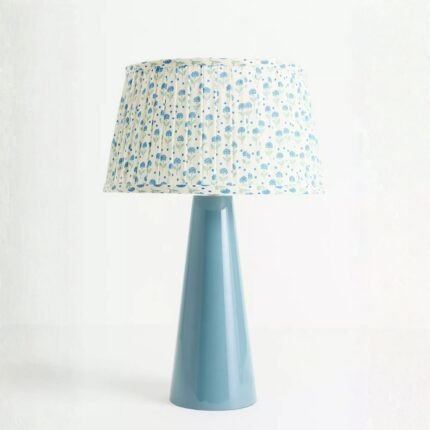 AVALINA ENAMELED METAL PRINTED PLEATED SHADE TABLE LAMP