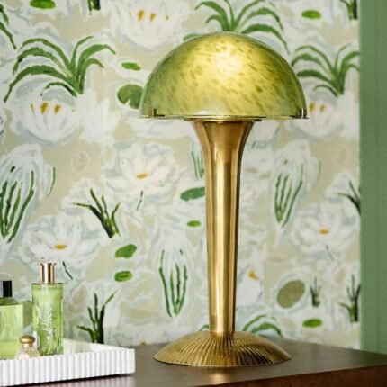 MERVE KAHRAMAN CABINET OF CURIOSITIES MUSHROOM GLASS TABLE LAMP GREEN