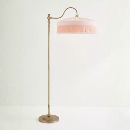 SINCLAIR TASSEL FRINGED VELVET FLOOR LAMP PINK
