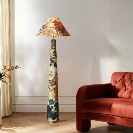 LULU PRINTED FABRIC UPHOLSTERED EMPIRE FLOOR LAMP JUDARN