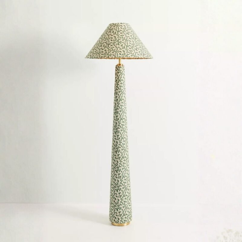 LULU PRINTED FABRIC UPHOLSTERED EMPIRE FLOOR LAMP IRENA