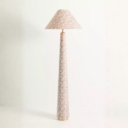 LULU PRINTED FABRIC UPHOLSTERED EMPIRE FLOOR LAMP LEORA