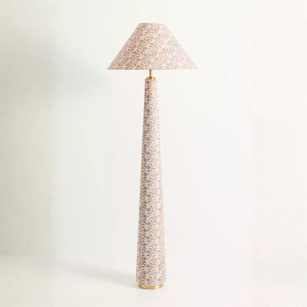 LULU PRINTED FABRIC UPHOLSTERED EMPIRE FLOOR LAMP LEORA LULU PRINTED FABRIC UPHOLSTERED EMPIRE FLOOR LAMP LEORA