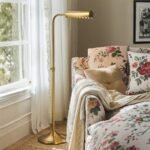 SIMONE SCALLOPED READING FLOOR LAMP BRASS