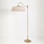 SINCLAIR TASSEL FRINGED LINEN FLOOR LAMP IVY STRIPE