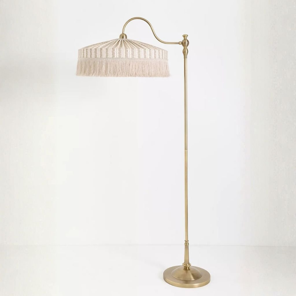 SINCLAIR TASSEL FRINGED LINEN FLOOR LAMP IVY STRIPE SINCLAIR TASSEL FRINGED LINEN FLOOR LAMP IVY STRIPE