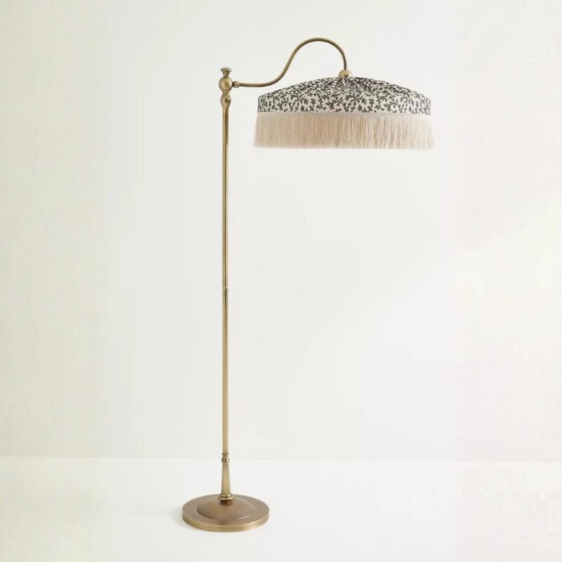 SINCLAIR TASSEL FRINGED LINEN FLOOR LAMP IRENA