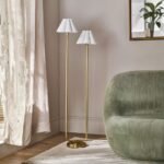 REGINA ANDREW POLLY SCALLOPED SHADED METAL FLOOR LAMP WHITE
