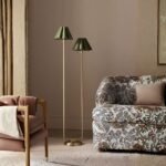 REGINA ANDREW POLLY SCALLOPED SHADED METAL FLOOR LAMP GREEN