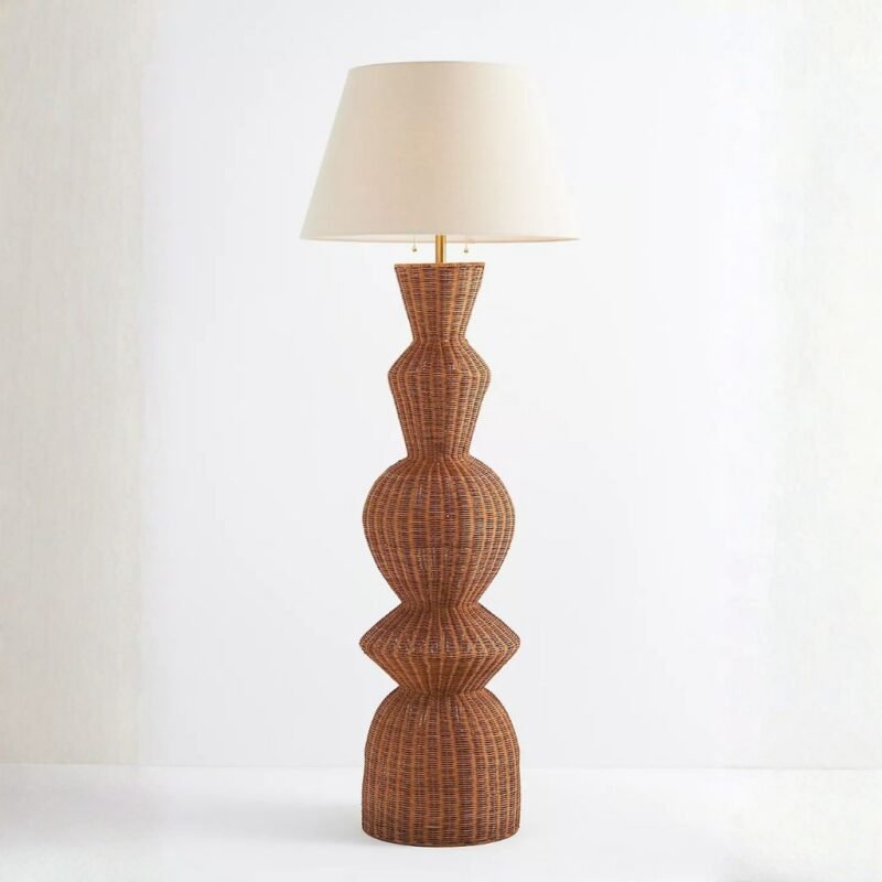 JEMBER RATTAN GEOMETRIC FLOOR LAMP