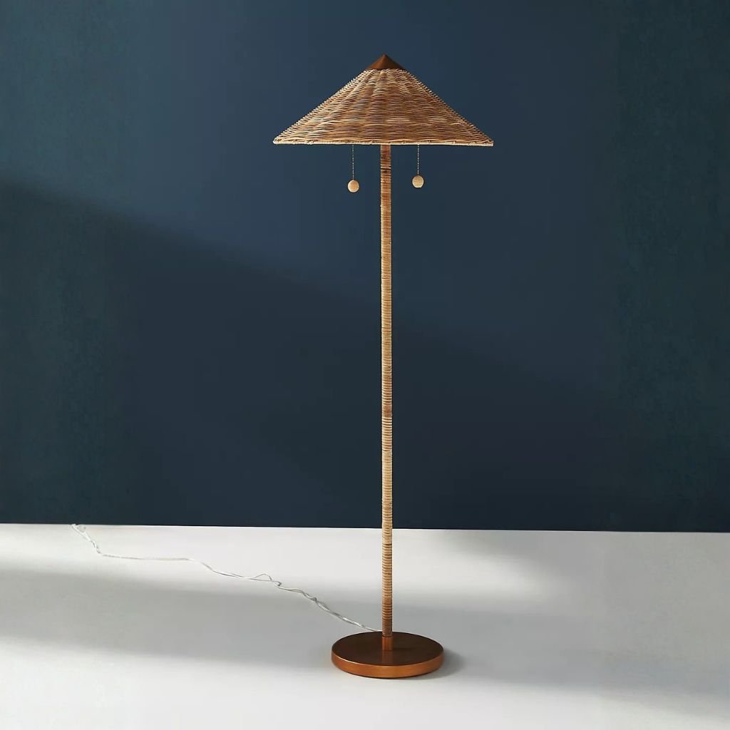 1RATTAN UMBEL FLOOR LAMP RATTAN UMBEL FLOOR LAMP