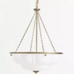 THE ELOISE SCALLOP MILK GLASS CHANDELIER IN WHITE