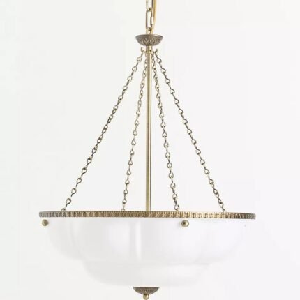 THE ELOISE SCALLOP MILK GLASS CHANDELIER IN WHITE