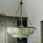 THE ELOISE SCALLOP MILK GLASS CHANDELIER IN GREEN