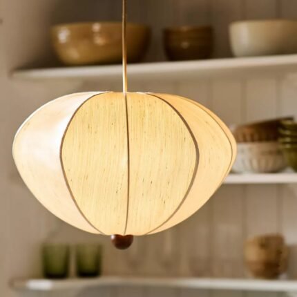 DUMPLING WOOD SEMI FLUSH MOUNT PENDANT LIGHT