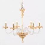 VENETIAN INSPIRED MULTI COLORED GLASS 6 ARM CHANDELIER