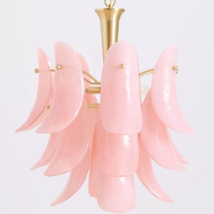 ANISA PINK TIERED PETAL GLASS CHANDELIER