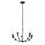 TROY FLORIAN 5 LIGHT CHANDELIER IN BLACK