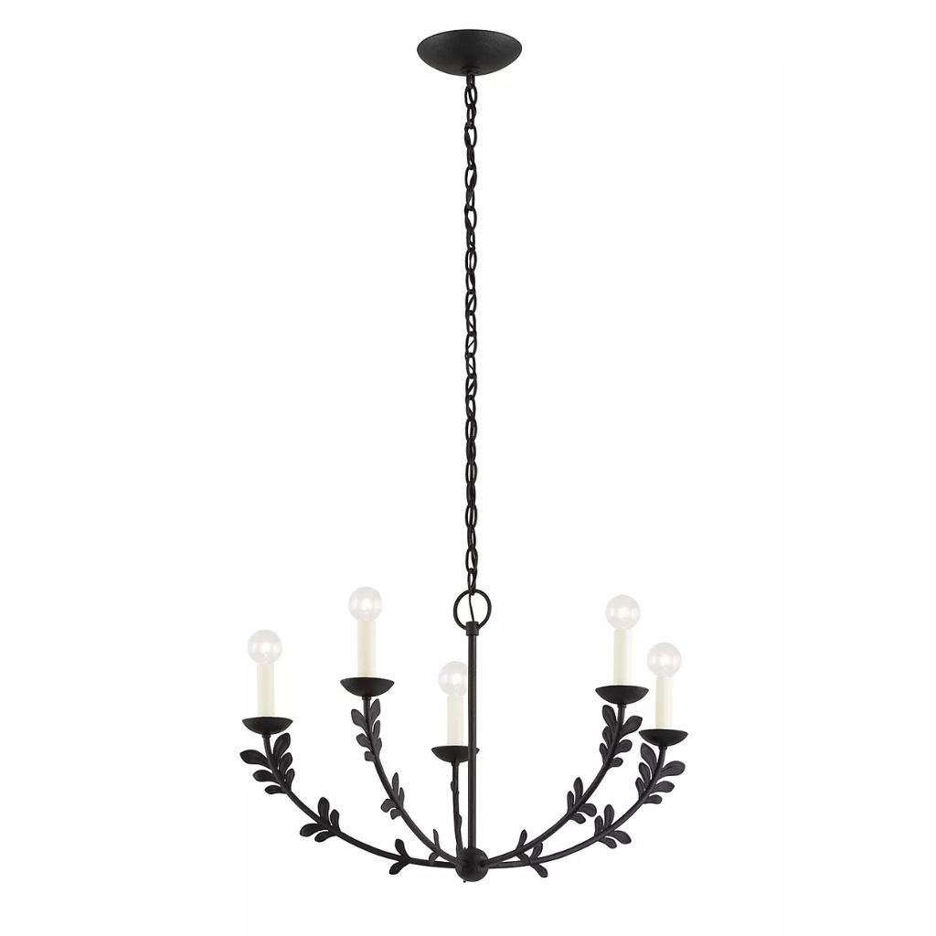 TROY FLORIAN 5 LIGHT CHANDELIER IN BLACK TROY FLORIAN 5 LIGHT CHANDELIER IN BLACK