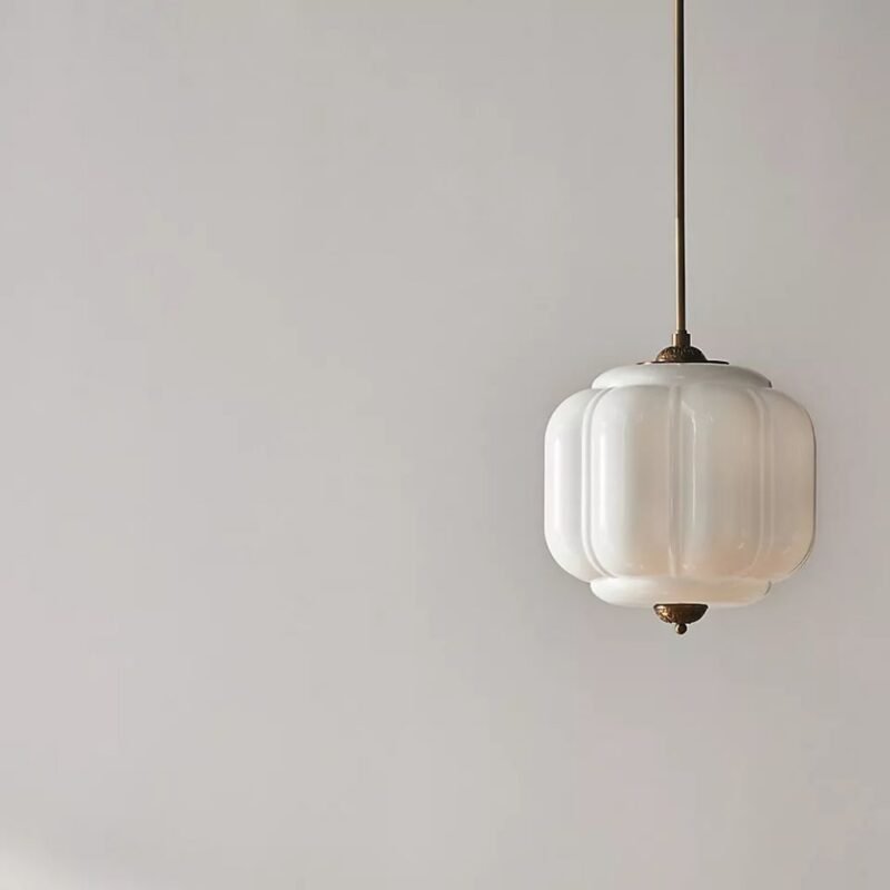 ELOISE WHITE SCALLOP MILK GLASS PENDANT CEILING LIGHT