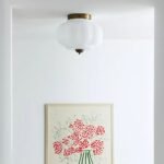 THE ELOISE WHITE SCALLOP MILK GLASS FLUSH MOUNT CEILING LIGHT