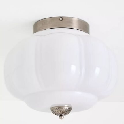 THE ELOISE BLUE SCALLOP MILK GLASS FLUSH MOUNT CEILING LIGHT