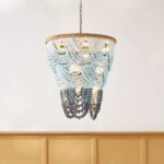 OMBRE WOOD BEAD CHANDELIER