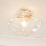 IRIDESCENT GLASS ORGANIC FLUSH MOUNT LIGHT