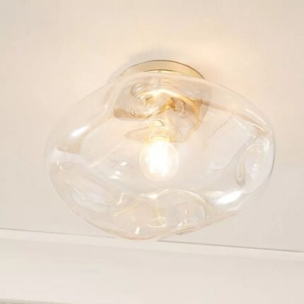 IRIDESCENT GLASS ORGANIC FLUSH MOUNT LIGHT
