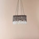 TALLIS RECYCLED GLASS AND TWISTED METAL CHANDELIER