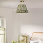 LEE BRASS RUFFLE PRINTED SEMI FLUSH MOUNT LIGHT