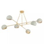 TURNER 6-LIGHT VINTAGE GOLD LEAF CHANDELIER