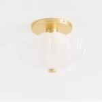 FLORA WHITE FLOWER GLASS FLUSH MOUNT