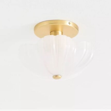 FLORA WHITE FLOWER GLASS FLUSH MOUNT